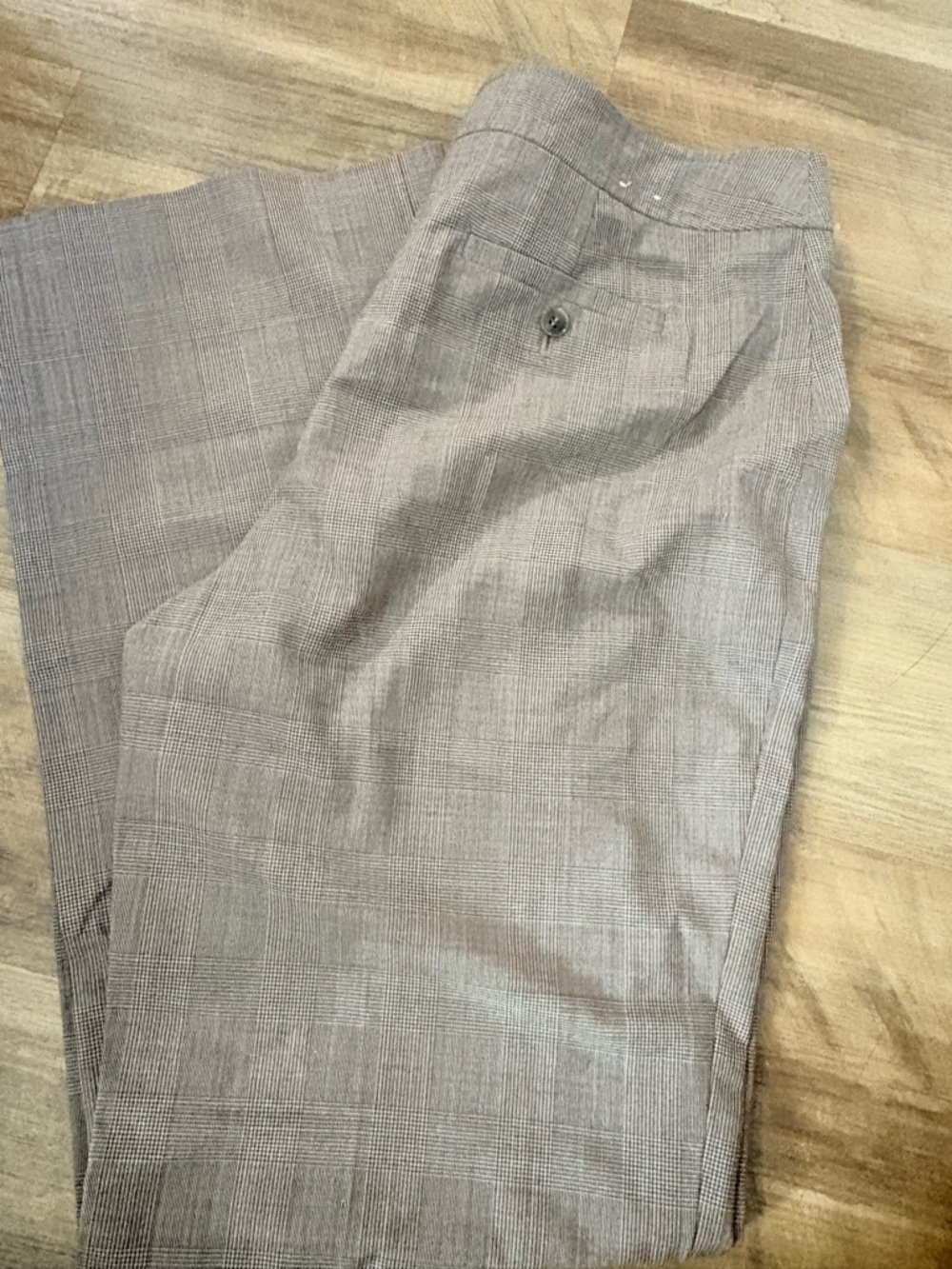 Jones New York Beige Stretch Dress Pants with Houndstooth Lining